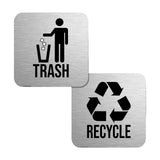 Maxbell 2 Pieces Magnetic Recycle and Trash Sign Kit 14x14cm Garbage Can Logo Symbol