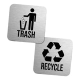 Maxbell 2 Pieces Magnetic Recycle and Trash Sign Kit 14x14cm Garbage Can Logo Symbol