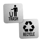Maxbell 2 Pieces Magnetic Recycle and Trash Sign Kit 14x14cm Garbage Can Logo Symbol