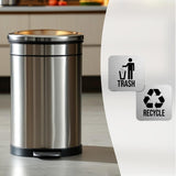 Maxbell 2 Pieces Magnetic Recycle and Trash Sign Kit 14x14cm Garbage Can Logo Symbol