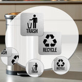 Maxbell 2 Pieces Magnetic Recycle and Trash Sign Kit 14x14cm Garbage Can Logo Symbol