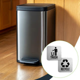 Maxbell 2 Pieces Magnetic Recycle and Trash Sign Kit 14x14cm Garbage Can Logo Symbol