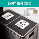 Maxbell 2 Pieces Magnetic Recycle and Trash Sign Kit 14x14cm Garbage Can Logo Symbol