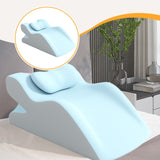 Maxbell Sit up Pillow Waist Support for Bed Reading Pillow for Home Office Apartment light blue