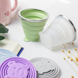 Maxbell Silicone Folding Travel Water Cup Small with Lid for Running Camping Outdoor