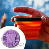 Maxbell Silicone Folding Travel Water Cup Small with Lid for Running Camping Outdoor