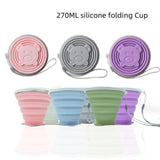 Maxbell Silicone Folding Travel Water Cup Small with Lid for Running Camping Outdoor