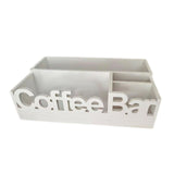 Maxbell Coffee Bar Organizer Coffee Accessories Organizer for Lounge Cafe Countertop white