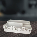 Maxbell Coffee Bar Organizer Coffee Accessories Organizer for Lounge Cafe Countertop white