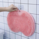 Maxbell Shower Foot Scrubber Mat Comfortable Soft Shower Silicone Foot Cleaning Tool Pink