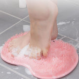 Maxbell Shower Foot Scrubber Mat Comfortable Soft Shower Silicone Foot Cleaning Tool Pink
