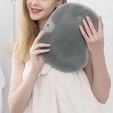Maxbell Shower Foot Scrubber Mat Comfortable Soft Shower Silicone Foot Cleaning Tool Gray