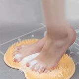 Maxbell Shower Foot Scrubber Mat Comfortable Soft Shower Silicone Foot Cleaning Tool Yellow