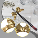 Maxbell Chopstick Rest Reusable Japanese Simple Tableware Holder for Hotel Cafe Home Gold