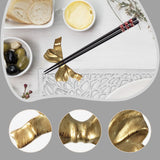 Maxbell Chopstick Rest Reusable Japanese Simple Tableware Holder for Hotel Cafe Home Gold