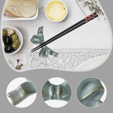 Maxbell Chopstick Rest Reusable Japanese Simple Tableware Holder for Hotel Cafe Home Blue