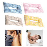 Maxbell Ear Piercing Pillow for Side Sleepers Removable Cover Rectangle Soft Support blue