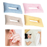 Maxbell Ear Piercing Pillow for Side Sleepers Removable Cover Rectangle Soft Support blue