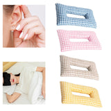 Maxbell Ear Piercing Pillow for Side Sleepers Removable Cover Rectangle Soft Support blue