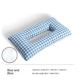 Maxbell Ear Piercing Pillow for Side Sleepers Removable Cover Rectangle Soft Support blue