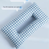 Maxbell Ear Piercing Pillow for Side Sleepers Removable Cover Rectangle Soft Support blue