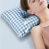 Maxbell Ear Piercing Pillow for Side Sleepers Removable Cover Rectangle Soft Support blue