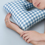 Maxbell Ear Piercing Pillow for Side Sleepers Removable Cover Rectangle Soft Support blue