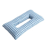 Maxbell Ear Piercing Pillow for Side Sleepers Removable Cover Rectangle Soft Support blue