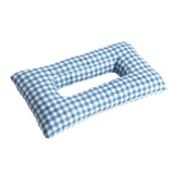 Maxbell Ear Piercing Pillow for Side Sleepers Removable Cover Rectangle Soft Support blue