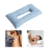 Maxbell Ear Piercing Pillow for Side Sleepers Removable Cover Rectangle Soft Support blue