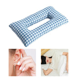 Maxbell Ear Piercing Pillow for Side Sleepers Removable Cover Rectangle Soft Support blue