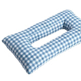 Maxbell Ear Piercing Pillow for Side Sleepers Removable Cover Rectangle Soft Support blue