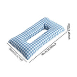 Maxbell Ear Piercing Pillow for Side Sleepers Removable Cover Rectangle Soft Support blue