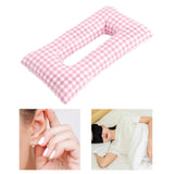 Maxbell Ear Piercing Pillow for Side Sleepers Removable Cover Rectangle Soft Support pink