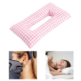 Maxbell Ear Piercing Pillow for Side Sleepers Removable Cover Rectangle Soft Support pink