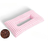 Maxbell Ear Piercing Pillow for Side Sleepers Removable Cover Rectangle Soft Support pink