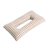 Maxbell Ear Piercing Pillow for Side Sleepers Removable Cover Rectangle Soft Support brown