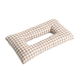 Maxbell Ear Piercing Pillow for Side Sleepers Removable Cover Rectangle Soft Support brown