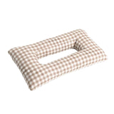 Maxbell Ear Piercing Pillow for Side Sleepers Removable Cover Rectangle Soft Support brown