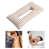 Maxbell Ear Piercing Pillow for Side Sleepers Removable Cover Rectangle Soft Support brown