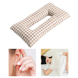 Maxbell Ear Piercing Pillow for Side Sleepers Removable Cover Rectangle Soft Support brown