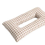 Maxbell Ear Piercing Pillow for Side Sleepers Removable Cover Rectangle Soft Support brown