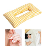 Maxbell Ear Piercing Pillow for Side Sleepers Removable Cover Rectangle Soft Support yellow