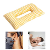 Maxbell Ear Piercing Pillow for Side Sleepers Removable Cover Rectangle Soft Support yellow