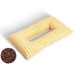 Maxbell Ear Piercing Pillow for Side Sleepers Removable Cover Rectangle Soft Support yellow