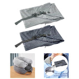 Maxbell Stuffable Travel Pillow Cover Fillable with Clothing Compact Multifunctional Light Grey