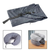 Maxbell Stuffable Travel Pillow Cover Fillable with Clothing Compact Multifunctional Dark Blue Grey