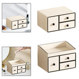 Maxbell Cosmetic Organiser with 3 Drawers PU Leather for Holiday Gift Compact Design Standard