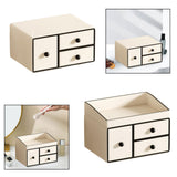 Maxbell Cosmetic Organiser with 3 Drawers PU Leather for Holiday Gift Compact Design Standard