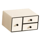 Maxbell Cosmetic Organiser with 3 Drawers PU Leather for Holiday Gift Compact Design Standard